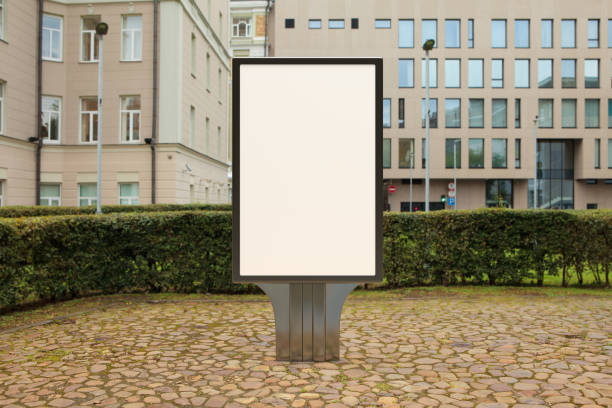 istock Advertising billboard stand mock up on the street. 1280500627