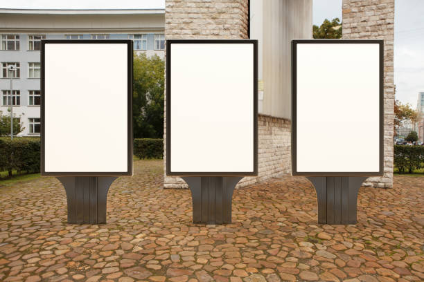 istock Advertising billboard stands mock up on the street. 1280500666