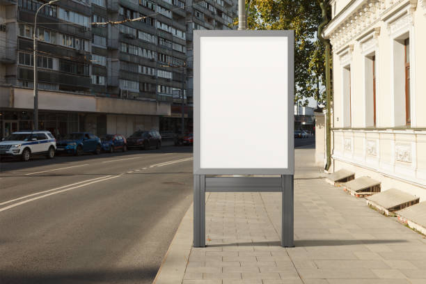 istock Advertising billboard stand mock up on the street. 1280500680