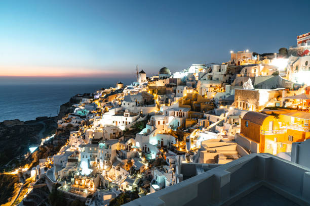 istock Oia town at dusk time - Santorini 1280501206