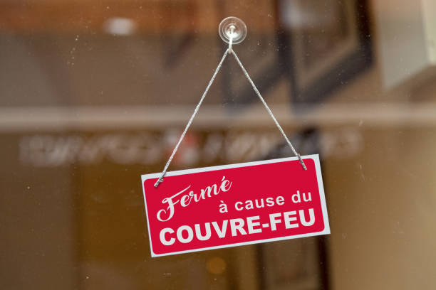 istock Closed due to curfew - Closed sign 1280502308