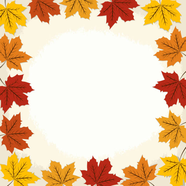 istock Autumnal isolated frame in autumn leaves for greeting card 1280504986