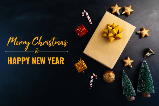 istock Merry Christmas and Happy New Year, present gift and decoration 1280512761