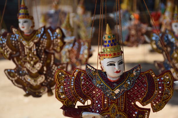 istock Souvenirs of painted puppets inside Bagan archaeological site, Myanmar 1280516141