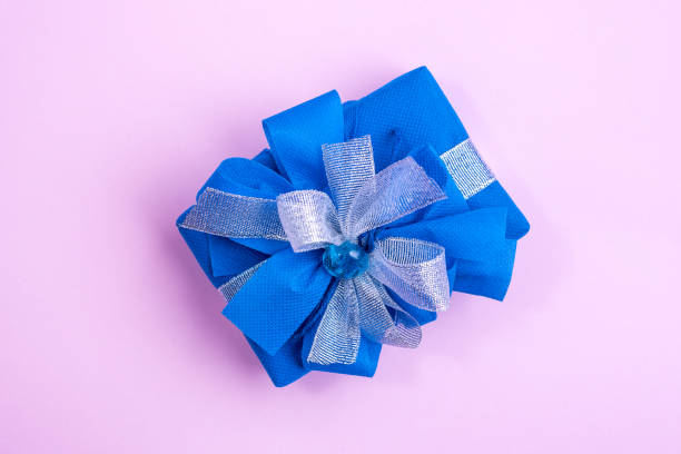 istock Classic blue surprise gift box with ribbon 1280517162