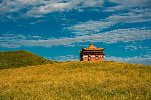 Traditional Tibetan architecture on Ruoergai grassland, at the north part of Sichuan province, China.