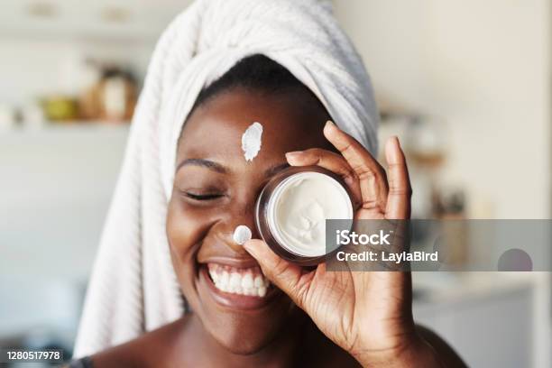 I Love Taking Care Of My Skin Stock Photo - Download Image Now - Skin Care, Moisturizer, Women