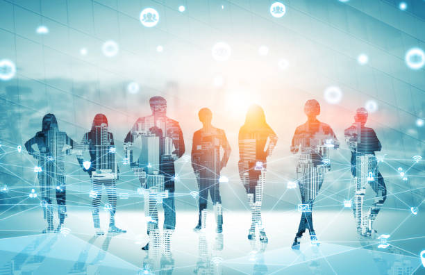 istock Creative image of many business people conference group meeting 1280521117