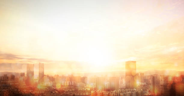 istock World Cities Day concept: city skyline at sunset background 1280525032