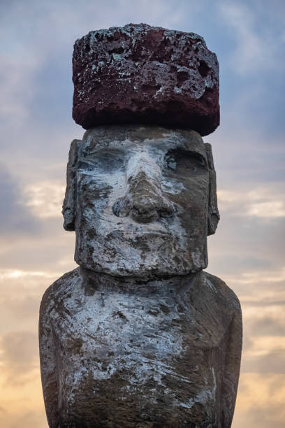 istock Ahu Tongariki is the largest ahu on Easter Island at sunrise, Chile 1280525042