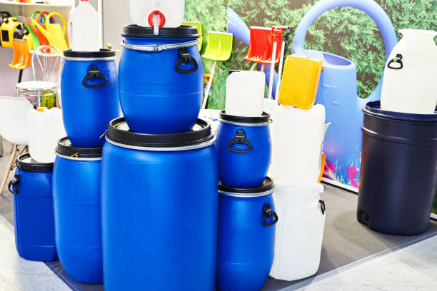 istock Plastic barrels for watering the garden 1280526409