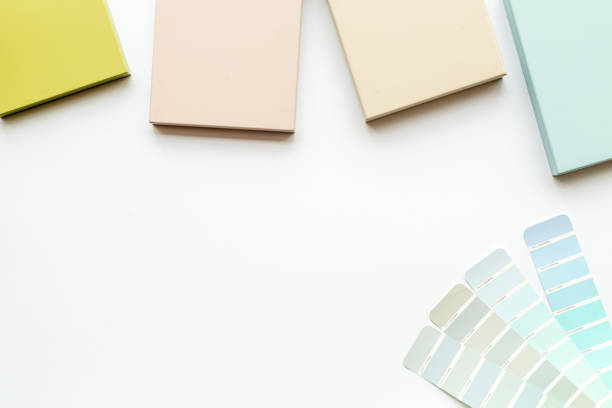 istock Selection of ceramic stoneware and marble wooden samples for designer interior 1280527826