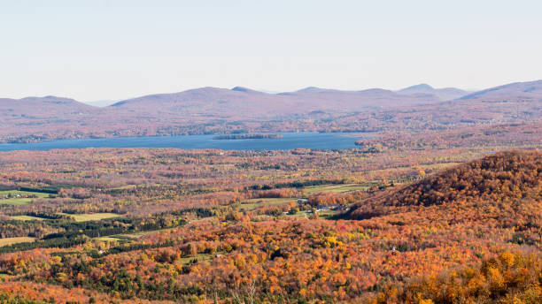 istock Bird view from Bromont mountain in Quebec Autumn season 1280530811