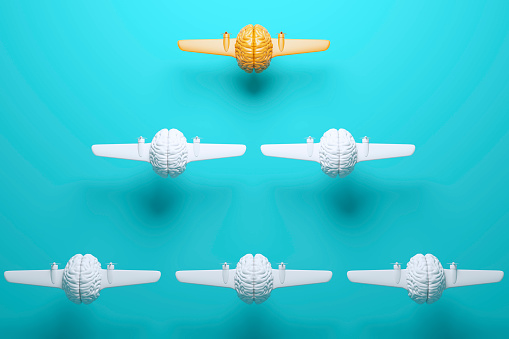 Leadership concept.Can also be used for the following concepts : Individuality, Standing out from the crowd. (3d render)