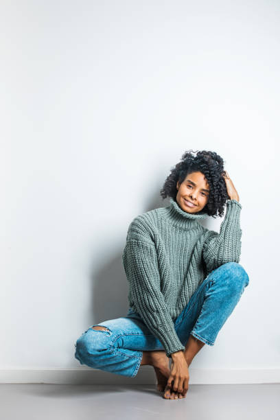 istock Beautiful mixed race woman in a studio shot 1280541531