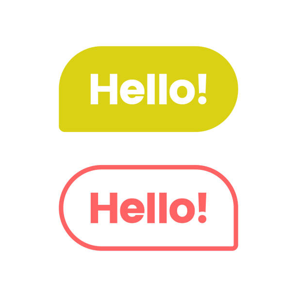 Hello Speech Bubble Icon Vector Design. Scalable to any size. Vector Illustration EPS 10 File. plain tags stock illustrations