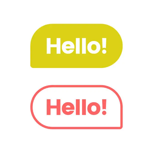 Vector illustration of Hello Speech Bubble Icon Vector Design.