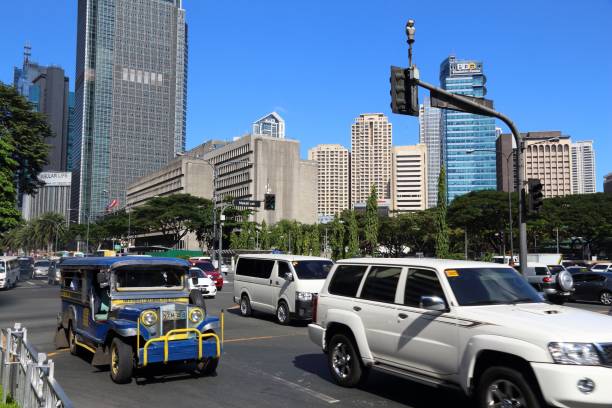 마카티 시티 스트리트 - jeepney 뉴스 사진 이미지