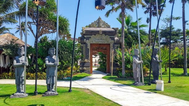 Entrance of Nikki Beach Bali in Nusa Dua stock photo