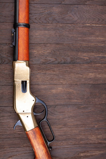 istock Wild west gun - lever-action repeating rifle 1280558650