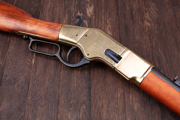 istock Wild west gun - lever-action repeating rifle 1280558792