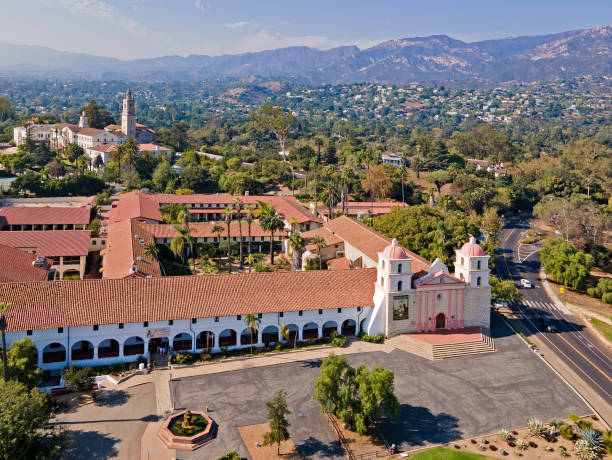 istock Santa Barbara Mission Aerial view 1280560393