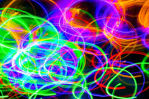 istock Freeze light photo. Abstract futuristic, neon pattern background in wave shape. 1280570491