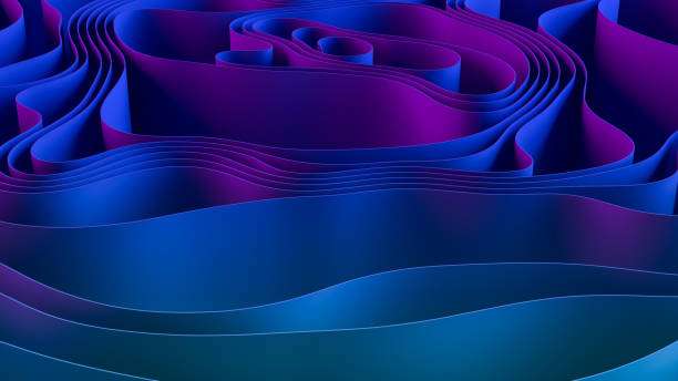 istock 3D Abstract Wavy Spiral Background, Neon Lighting 1280578343