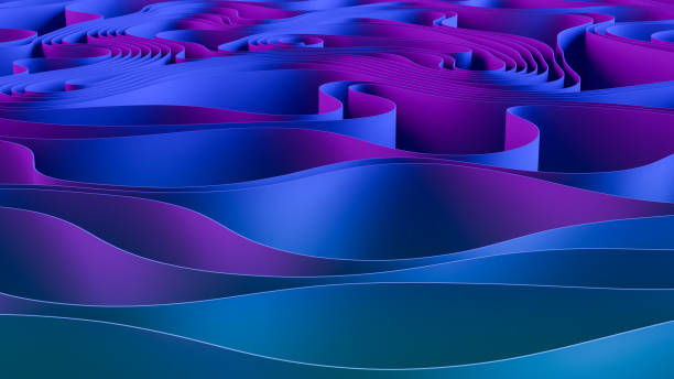 istock 3D Abstract Wavy Spiral Background, Neon Lighting 1280578476