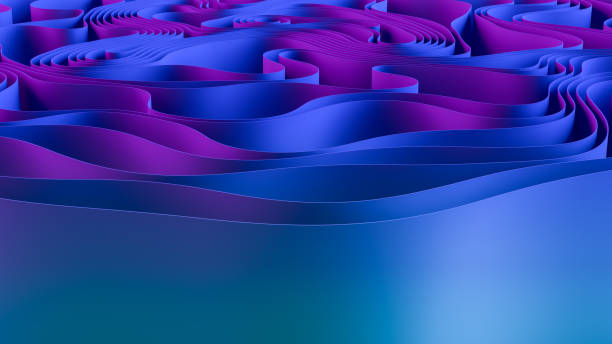 istock 3D Abstract Wavy Spiral Background, Neon Lighting 1280583489