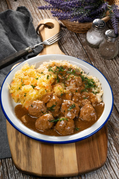 istock Minced meat balls in mushroom sauce. 1280594406