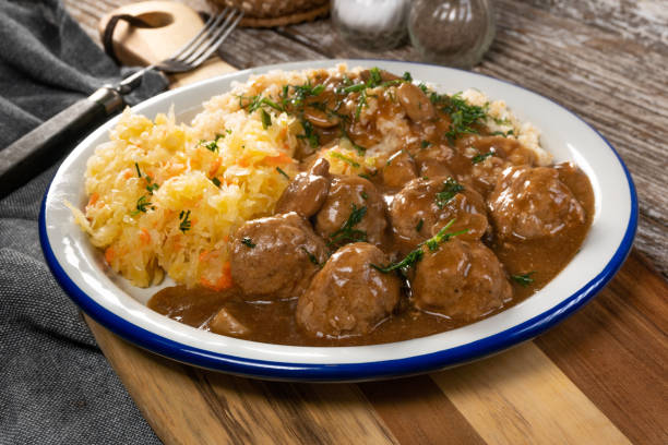 istock Minced meat balls in mushroom sauce. 1280594460