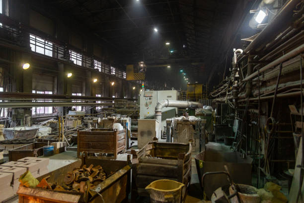 istock mess in the old foundry, dusty and dirty internals 1280597526