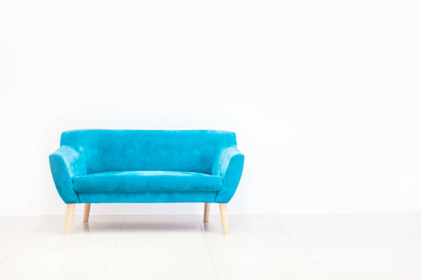 istock Minimal concept of living interior with blue sofa 1280606052