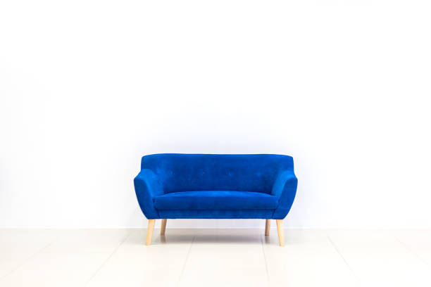 istock Minimal concept of living interior with blue sofa 1280606106