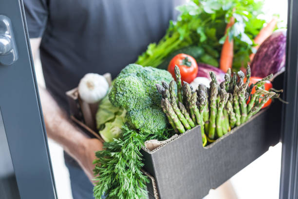 istock Fresh organic greens and vegetables delivery 1280608026
