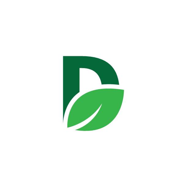 D letter logo D letter logo natural  illustration leaf logo stock illustrations