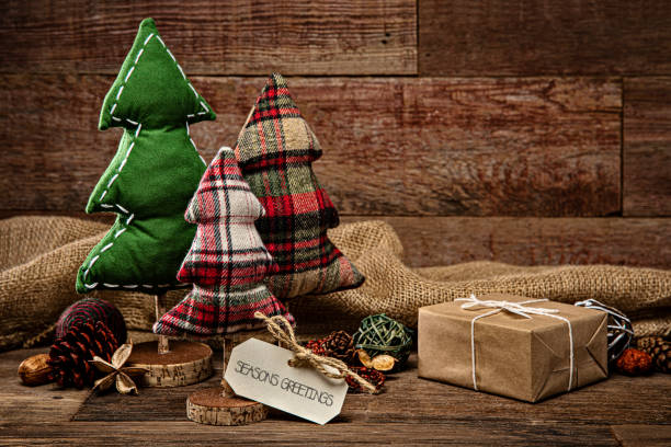 istock Christmas tree decorations on a retro wood background 1280613174