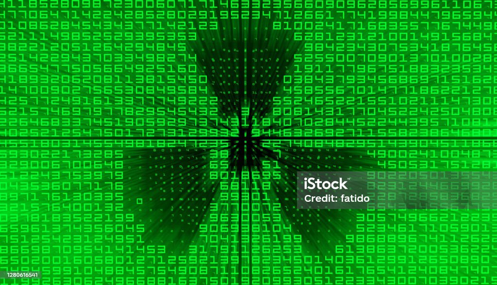 Radioactivity Symbol on Binary Background Cold War Stock Photo