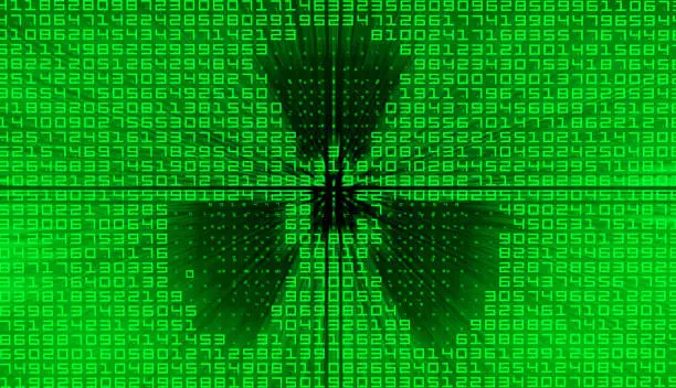 Radioactivity Symbol on Binary Background