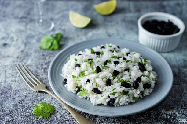 istock Black bean cilantro lime rice in a plate 1280618709