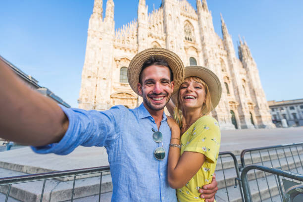 istock Happy couple visiting Milan centre 1280625112
