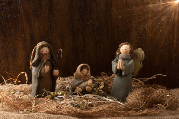 istock Traditional Christmas decoration. Nativity scene with Christ's birth. Rustic. 1280627109