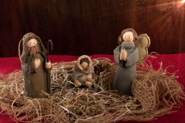 istock Traditional Christmas decoration. Nativity scene with Christ's birth. Rustic. 1280627250