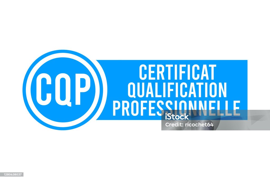 CQP, Symbole de certificat de qualification professionnelle dans français langue - Illustration de Niveau de scolarisation libre de droits