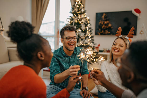 istock Young millenials celebrate New Year 1280638050
