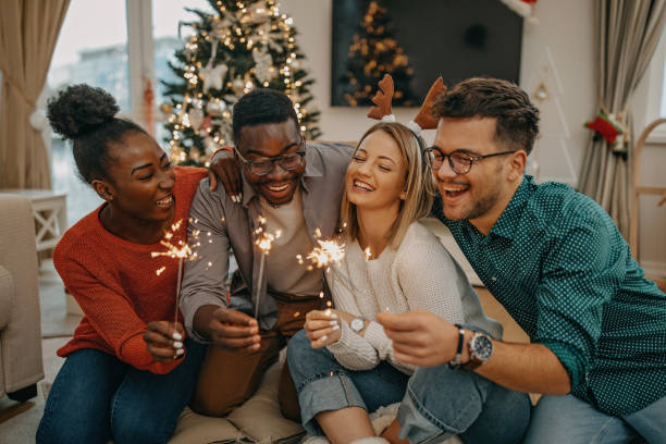 istock Young millenials celebrate New Year 1280638098