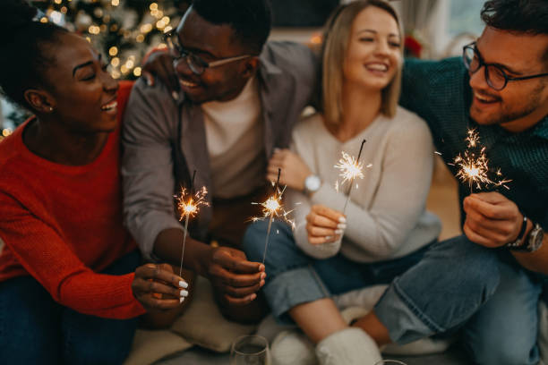 istock Young millenials celebrate New Year 1280638691