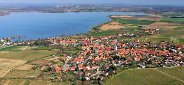 istock Czech village and lake from a height 1280649035