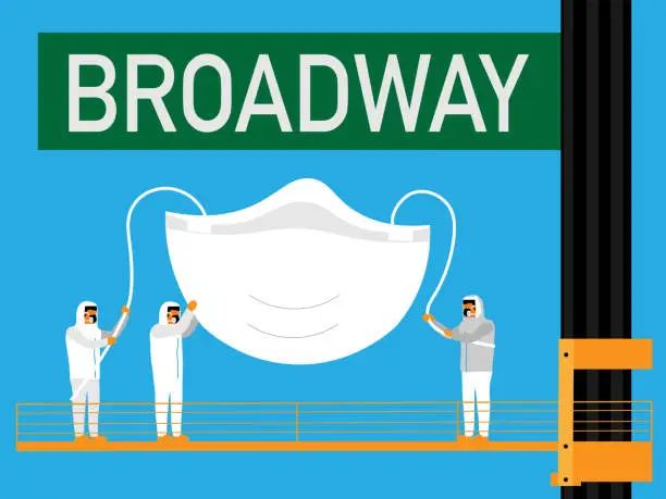 Vector illustration of Protecting Broadway